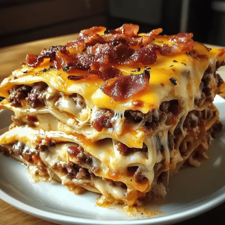 Hot Bacon Cheeseburger Lasagna