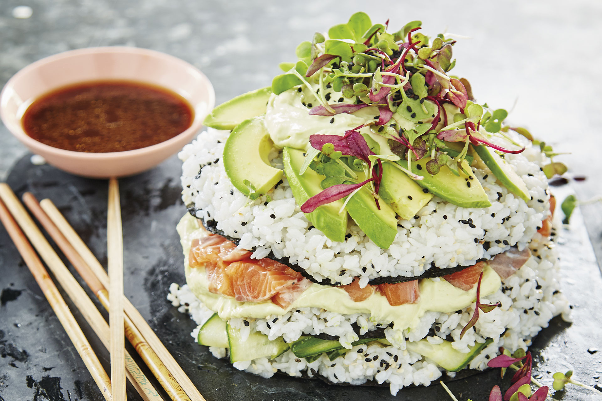 Avocado Sushi Cake Recipe