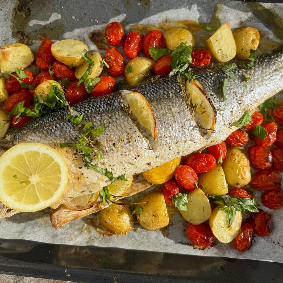 Easy Whole Baked Sea Bass & Its health benefits